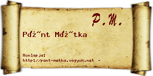 Pánt Mátka névjegykártya